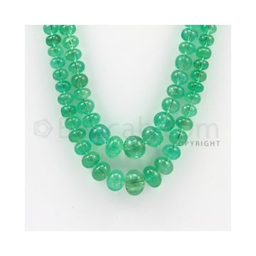 4.00 to 11.50 mm - 2 Lines - Emerald Smooth Beads - 19 to 20 inches (EmSB1005)