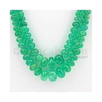 4.00 to 10.50 mm - 2 Lines - Emerald Smooth Beads - 21 to 22 inches (EmSB1007)