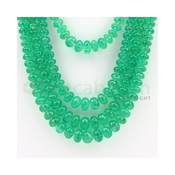 4.25 to 9.00 mm - 4 Lines - Emerald Smooth Beads - 16 to 20 inches (EmSB1009)