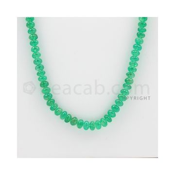 4.25 to 6.00 mm - 1 Line - Emerald Smooth Beads - 26 inches (EmSB1013)