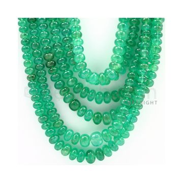 3.00 to 7.50 mm - 6 Lines - Emerald Smooth Beads - 20 to 24 inches (EmSB1014)