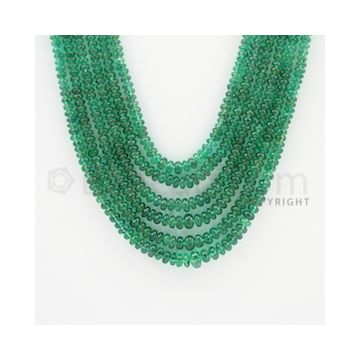 2.20 to 4.80 mm - 6 Lines - Emerald Smooth Beads - 18 to 21 inches (EmSB1015)