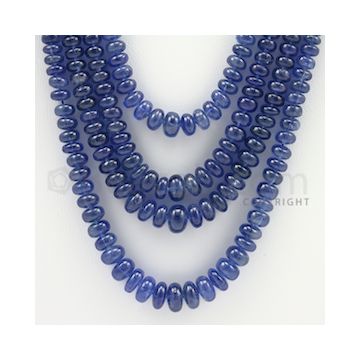 3.00 to 8.00 mm - 3 Lines - Sapphire Smooth Beads - 18 to 22 inches (SSB1002)