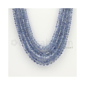 2.50 to 6.00 mm - 4 Lines - Sapphire Smooth Beads - 18 to 20 inches (SSB1003)