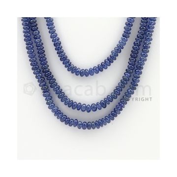 2.50 to 4.50 mm - 3 Lines - Sapphire Smooth Beads - 19 to 22 inches (SSB1005)