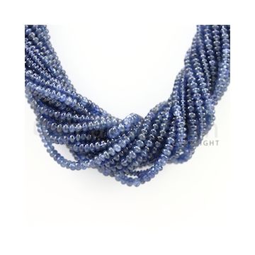 3.00 to 4.00 mm - 20 Lines - Sapphire Smooth Beads - 16.50 inches (SSB1007)