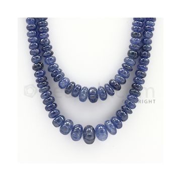 4.50 to 10.50 mm - 2 Lines - Sapphire Carved Beads - 20 to 22 inches (SCarB1002)