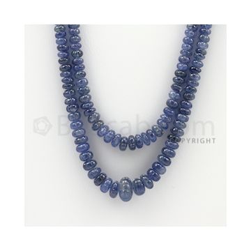 4.00 to 11.00 mm - 2 Lines - Sapphire Carved Beads - 17 to 19 inches (SCarB1003)