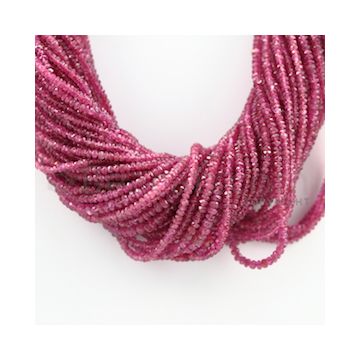 3.00 to 4.00 mm - 58 Lines - Pink Sapphire Faceted Beads - 16 inches (PnSFB1040)