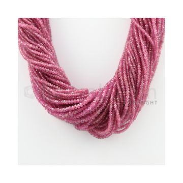 2.50 to 4.50 mm - 54 Lines - Pink Sapphire Faceted Beads - 16 inches (PnSFB1043)