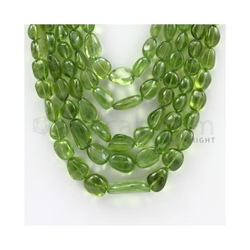 7.50 to 21.00 mm - 5 Lines - Peridot Tumbled Beads - 16 to 19 inches (PSTu1001)