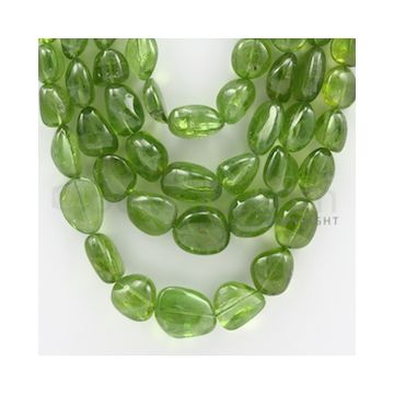 5.50 to 16.50 mm - 4 Lines - Peridot Smooth Tumbled Beads - 18 to 22 inches (PSTu1002)