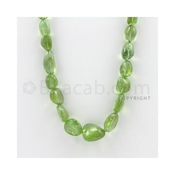 8.50 to 17.00 mm - 1 Line - Peridot Smooth Tumbled Beads - 21 inches (PSTu1007)