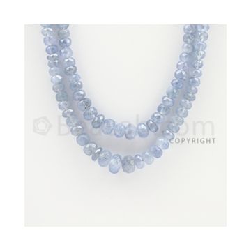 4.80 to 8.20 mm - 2 Lines - Sapphire Faceted Roundel Beads - 18 to 20 inches (SFRoB1001)