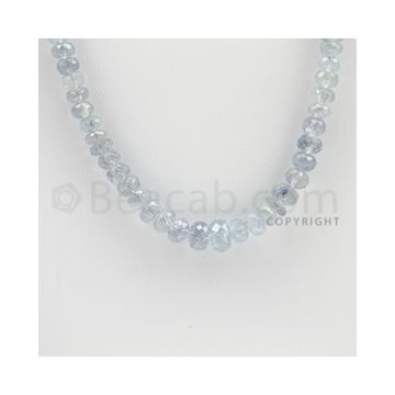 4.50 to 7.50 mm - 1 Line - Sapphire Faceted Roundel Beads - 22 inches (SFRoB1003)