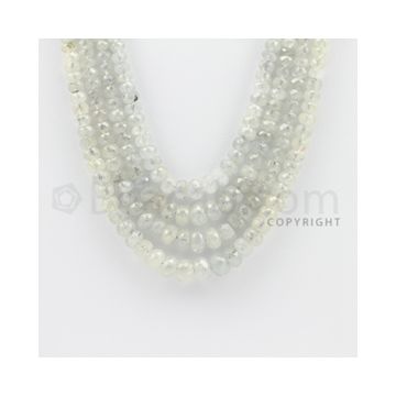 2.50 to 7.50 mm - 5 Lines - Sapphire Faceted Roundel Beads - 17 to 20 inches (SFRoB1005)