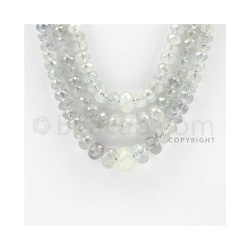 4.20 to 9.20 mm - 3 Lines - Sapphire Faceted Roundel Beads - 20 to 22 inches (SFRoB1006)