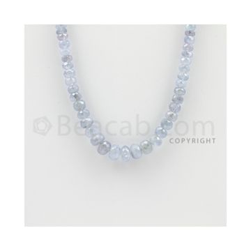 4.50 to 8.50 mm - 1 Line - Sapphire Faceted Roundel Beads - 21 inches (SFRoB1007)