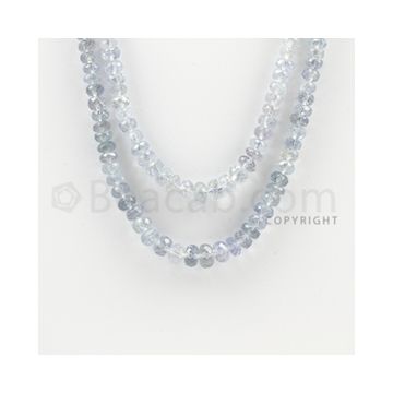 4.50 to 7.00 mm - 2 Lines - Sapphire Faceted Roundel Beads - 15 to 16 inches (SFRoB1008)