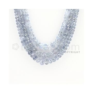 4.00 to 7.20 mm - 3 Lines - Sapphire Faceted Roundel Beads - 20 to 21 inches (SFRoB1009)