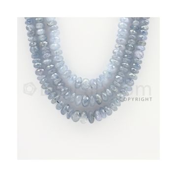 5.00 to 8.80 mm - 3 Lines - Sapphire Faceted Roundel Beads - 19 to 21 inches (SFRoB1012)
