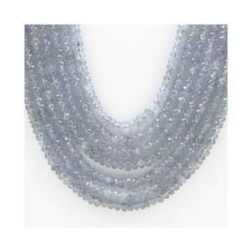 2.50 to 4.00 mm - 7 Lines - Sapphire Faceted Roundel Beads - 21 to 24 inches (SFRoB1014)