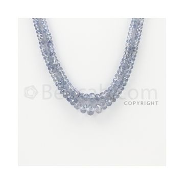 3.00 to 7.00 mm - 2 Lines - Sapphire Faceted Roundel Beads - 14 to 15 inches (SFRoB1015)