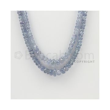 4.50 to 9.00 mm - 2 Lines - Sapphire Faceted Roundel Beads - 20 to 21 inches (SFRoB1016)