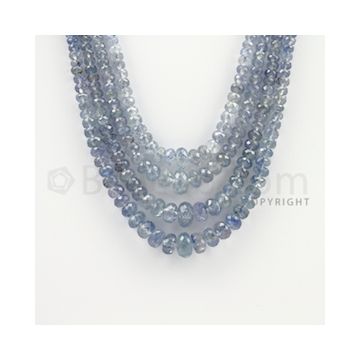 2.50 to 9.00 mm - 4 Lines - Sapphire Faceted Roundel Beads - 14 to 17 inches (SFRoB1017)