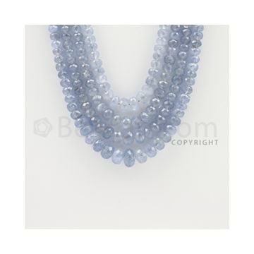 3.50 to 9.00 mm - 4 Lines - Sapphire Faceted Roundel Beads - 19 to 21 inches (SFRoB1020)