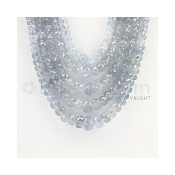 2.50 to 9.00  mm - 5 Lines - Sapphire Faceted Roundel Beads - 16 to 20 inches (SFRoB1021)