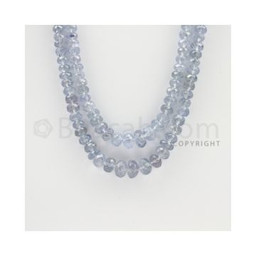 4.50 to 8.00 mm - 2 Lines - Sapphire Faceted Roundel Beads - 20 to 21 inches (SFRoB1022)