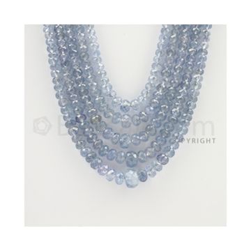 2.50 to 9.00 mm - 5 Lines - Sapphire Faceted Roundel Beads - 16 to 20 inches (SFRoB1023)