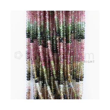 3.20 to 3.70 mm - 25 Lines - Tourmaline Faceted Beads - 14.50 inches (MuToFB1001)