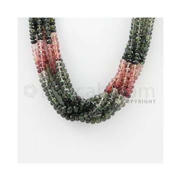 3.00 to 4.80 mm - 6 Lines - Tourmaline Faceted Beads - 17 inches (MuToFB1008)