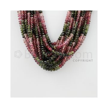 3.00 to 5.00 mm - 15 Lines - Tourmaline Faceted Beads - 18 inches (MuToFB1009)