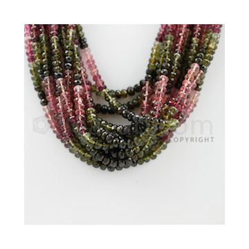 3.50 to 5.00 mm - 13 Lines - Tourmaline Faceted Beads - 17 inches (MuToFB1010)