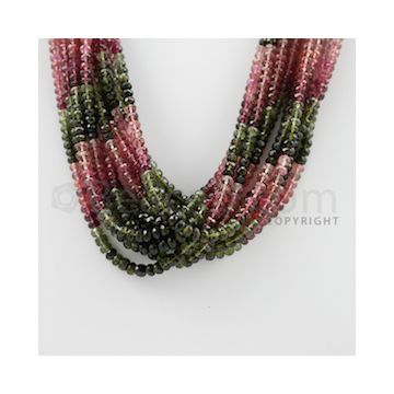 3.50 to 4.50 mm - 12 Lines - Tourmaline Faceted Beads - 17 inches (MuToFB1011)