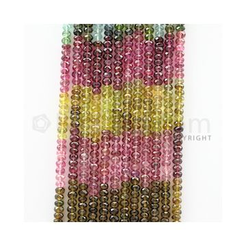 4.50 to 5.00 mm - 12 Lines - Tourmaline Faceted Beads - 15.50 inches (MuToFB1014)