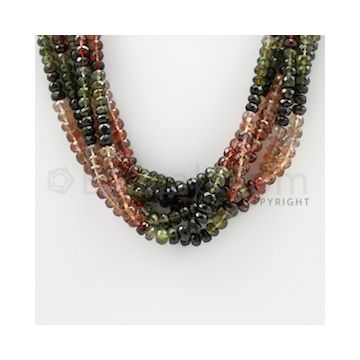 3.20 to 4.80 mm - 6 Lines - Tourmaline Faceted Beads - 19 inches (MuToFB1015)