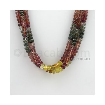 5.00 to 6.50 mm - 3 Lines - Tourmaline Faceted Beads - 18 inches (MuToFB1016)