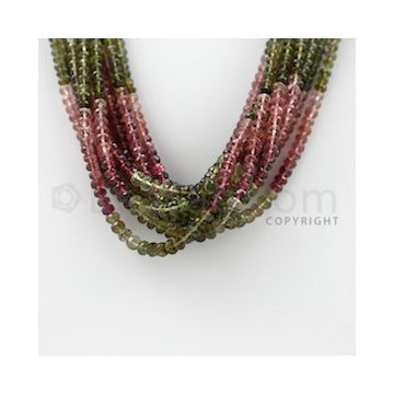 3.10 to 5.00 mm - 11 Lines - Tourmaline Faceted Beads - 17 inches (MuToFB1019)