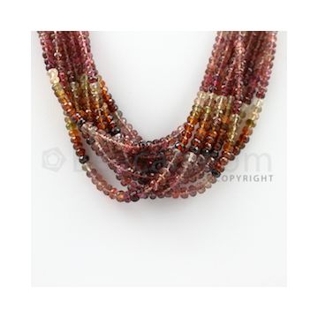 3.20 to 5.00 mm - 9 Lines - Tourmaline Faceted Beads - 16 inches (MuToFB1022)