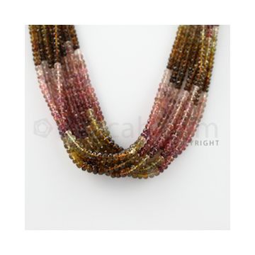 3.00 to 5.00 mm - 8 Lines - Tourmaline Faceted Beads - 16 inches (MuToFB1023)