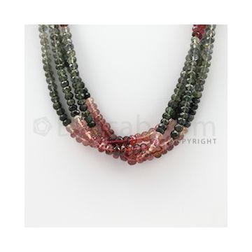 3.50 to 5.00 mm - 4 Lines - Tourmaline Faceted Beads - 16 inches (MuToFB1025)
