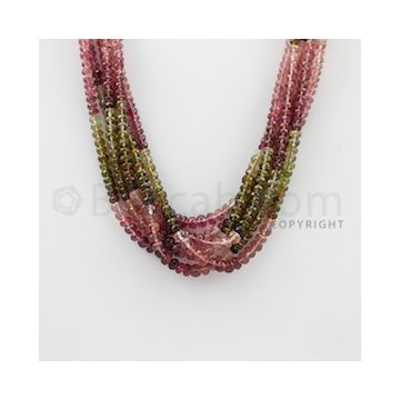 3.20 to 5.00 mm - 6 Lines - Tourmaline Faceted Beads - 17 inches (MuToFB1026)