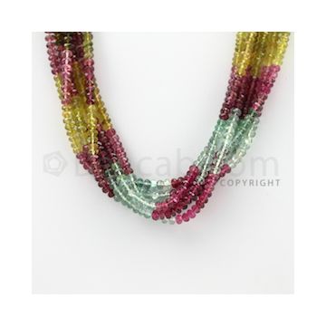 4.40 to 4.50 mm - 6 Lines - Tourmaline Faceted Beads - 16 inches (MuToFB1028)