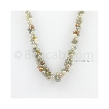3.00 to 7.00 mm - 1 Line - Diamond Drop Beads - 21 inches (DiaDrp1010)