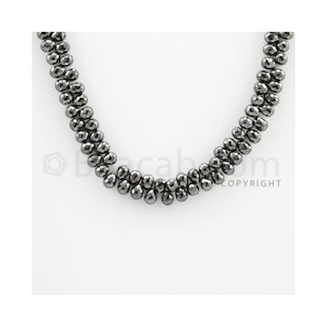 4.20 to 4.80 mm - 1 Line - Black Diamond Drop Beads - 16 inches (DiaDrp1013)