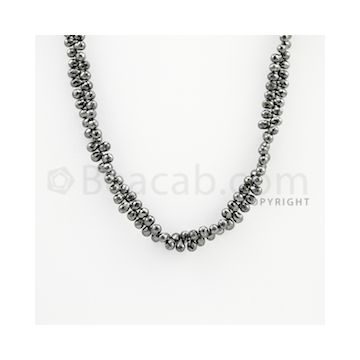 4.00 to 4.70 mm - 1 Line - Black Diamond Drop Beads - 15 inches (DiaDrp1014)